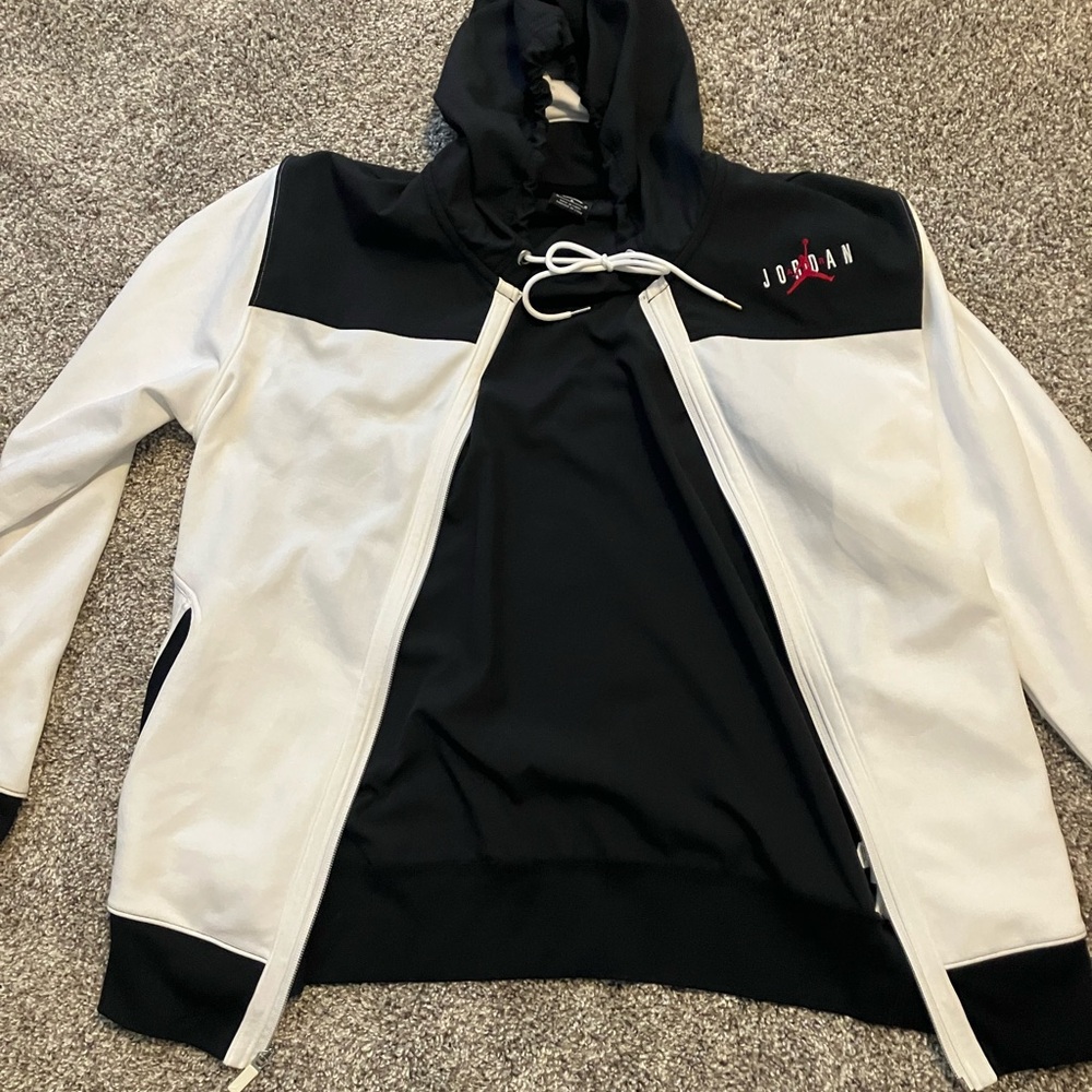 Jordan Black Hoodie with White Drawstrings